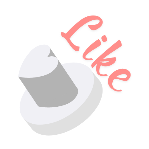 Illustration of heart-shaped button "like" write in Dv Live color